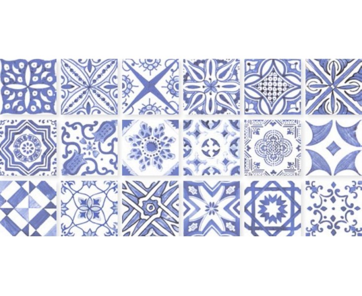 LISBON BLUE DECOR MIX 15x15 BRILLO