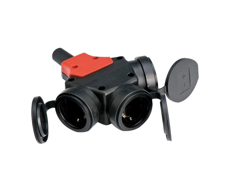 ADAPTADOR TRIPLE TT 16A GOMA 187G-IP44 