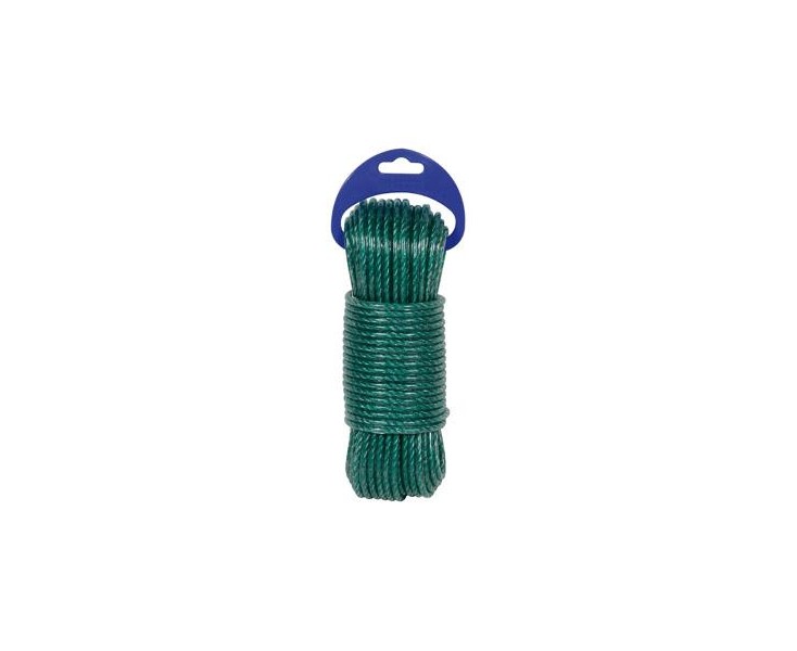 CUERDA PE CABLEADA 4C 5MM 20 MT VERDE ROMBULL