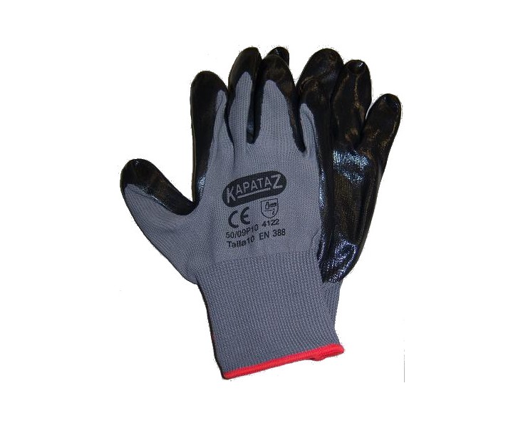 GUANTES NITRILO GRIS-NEGRO T-10 KAPATAZ OFERTA