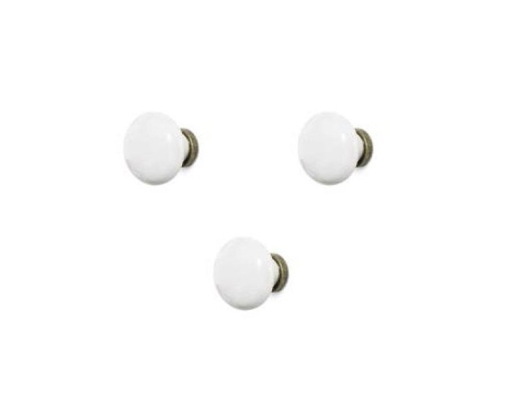 BOX 3 CERAMIC HANDLES WHITE P / PILAR BOHEME
