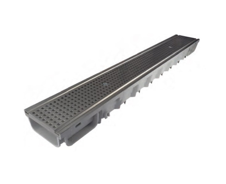 CANAL GRIS 100x75+REJ.INOX 304 CUBRE-CUAD BLOCK