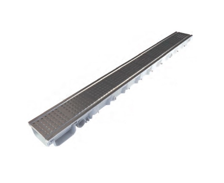 CANAL ONE GRIS 100x35+REJ.INOX 304 CUBRE-CUAD