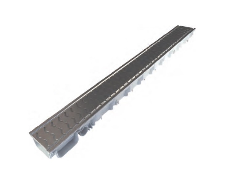 CANAL ONE GREY 100x35 + REJ.INOX 304 CUBRE-ONDA