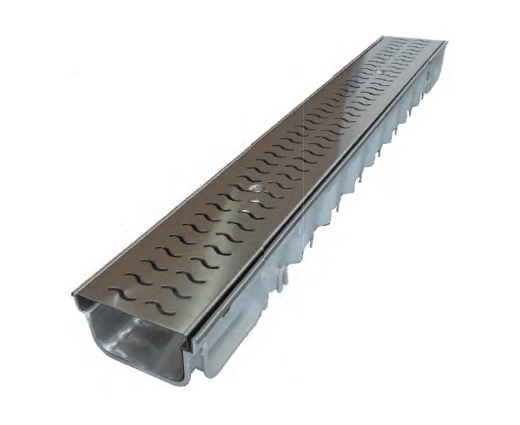 CANAL ONE GREY 130x75x1000 + CUER + REJ.INOX 304 CUBRE-ONDA