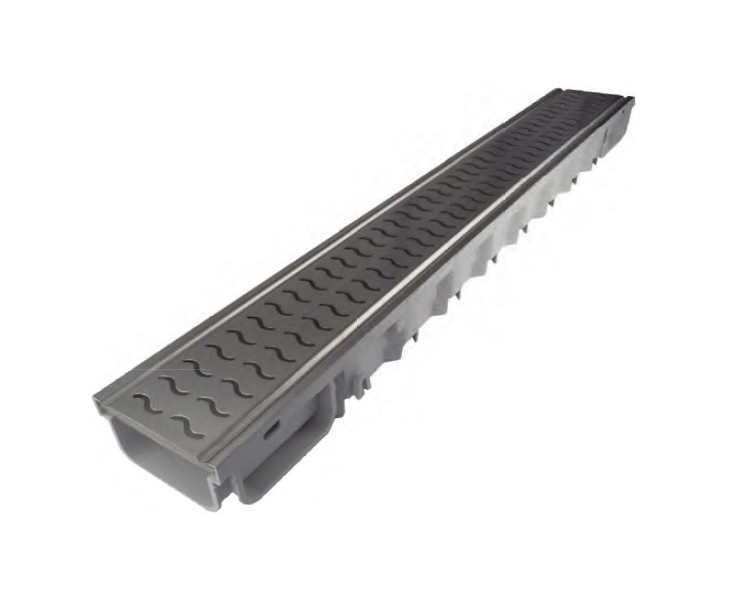 CANAL ONE GREY 130x75x1000 + REJ.INOX 304 CUBRE-ONDA