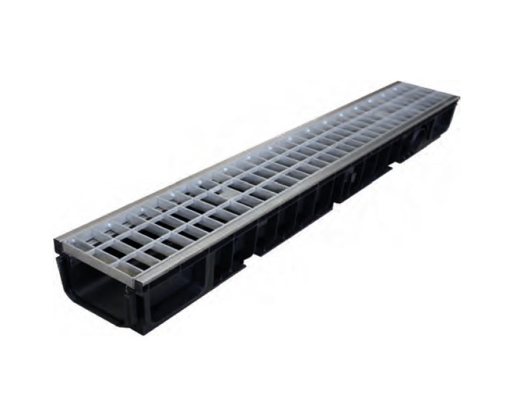 CANAL PE-HD 130x95x1000+REJ.INOX 304 TRAMEX+PERF