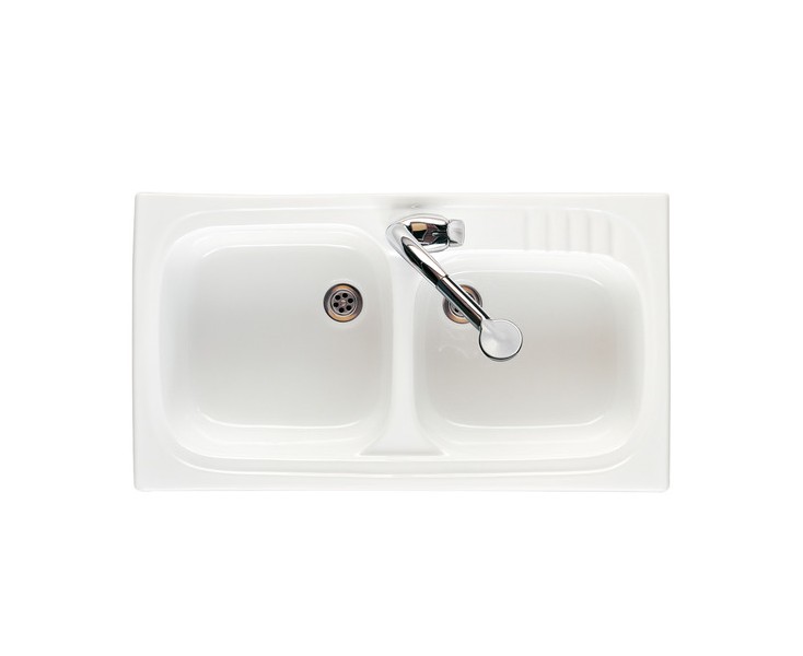 FREGADERO GRES LEMAN 80x50 2C. BLANCO