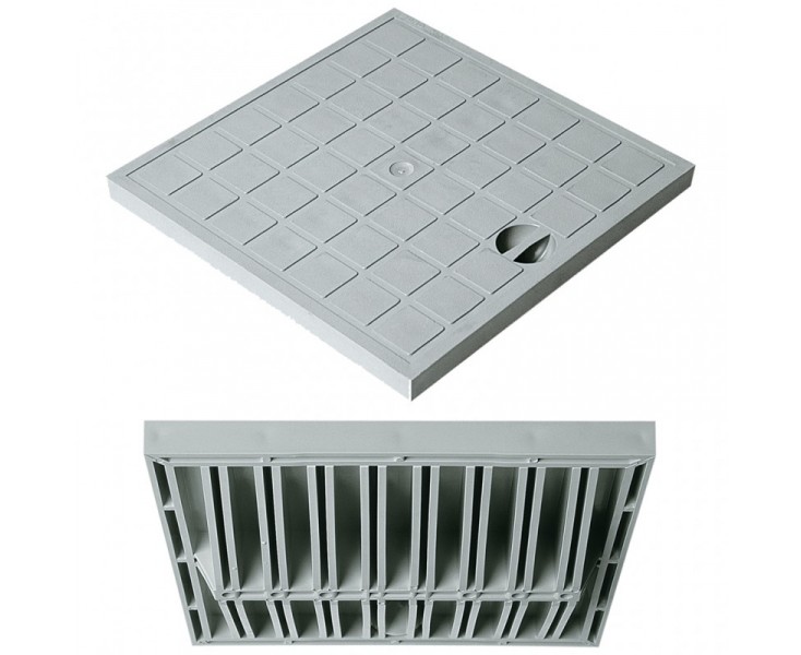 TAPA SIN CERCO PVC 30x30 GRIS REFORZADA
