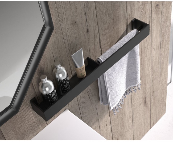 TRIBECA RT MATT BLACK TOWEL STOOL  