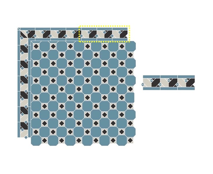 YORK BLUE BORDER 12x42  