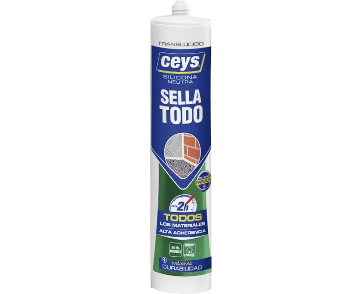 CEYS SILICONE SELLATODO TRANSLUCIDO CARTUCHO 280ml.  