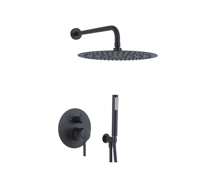 SET SHOWER KIT MINIMUM BLACK MATTE RECESSED