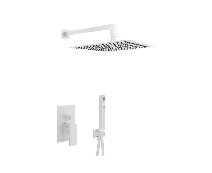 SHOWER ASSEMBLY KIT CUBIC WHITE MATE RECESSED  