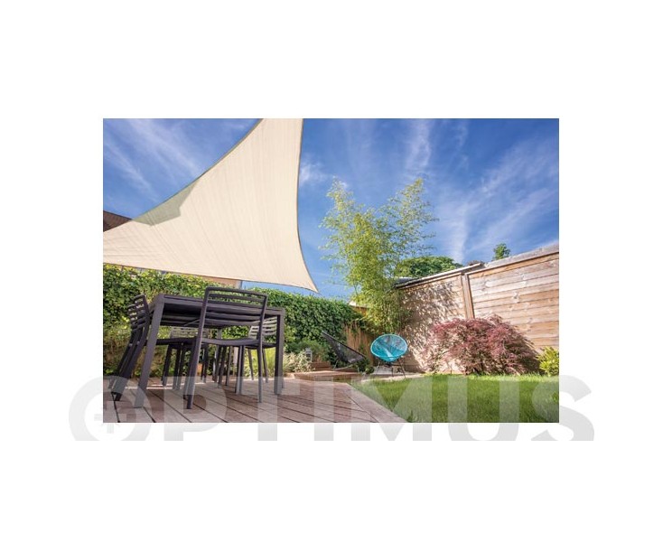 TOLDO VELA SOMBREO IMPERM. TRIANG. 3,6x3,6x3,6 CRUDO OFERTA