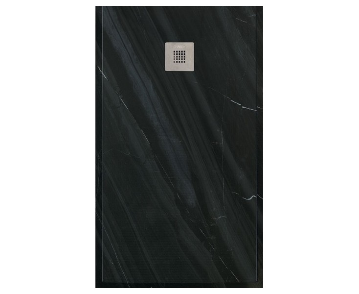 PLATO DUCHA SINGULAR 70x120 NEGRO REJILLA CUADRADA + SIFON