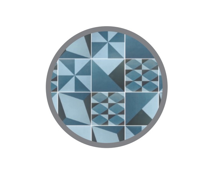 GEOMETRIC MIX DEC. BLUE 20x20