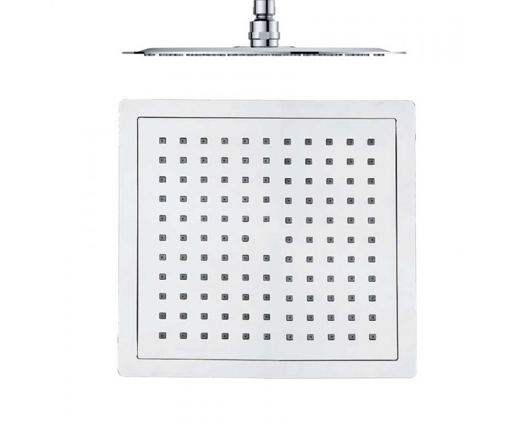 SQUARE SHOWER SPRAYER 225mm ABS CHROME  