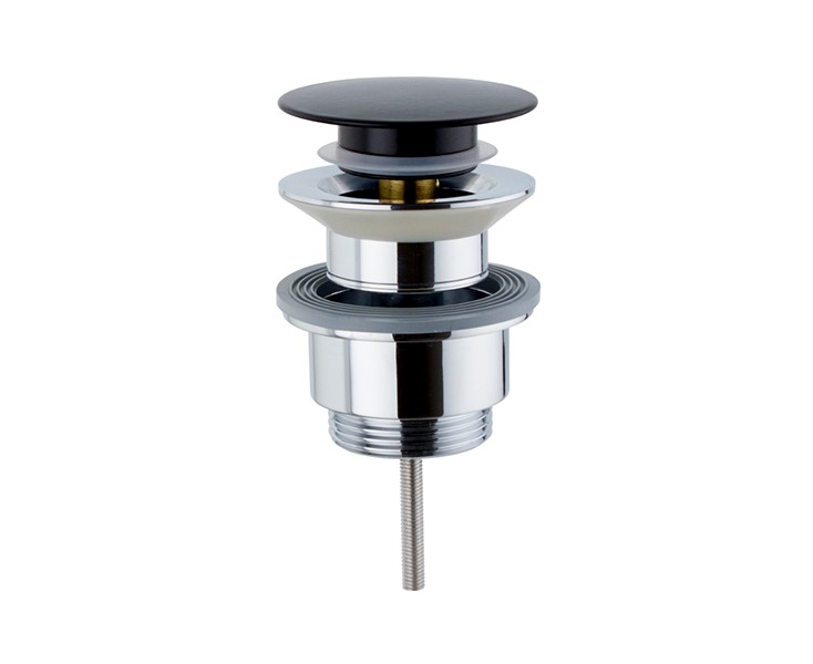DESAGÜE LAVABO 1"1/4 CLICK-CLACK UNIVERSAL NEGRO MATE/CROMO