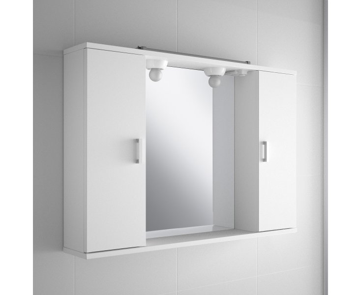 ARMARIO ESPEJO VOLGA 900 2PUERTA BLANCO 