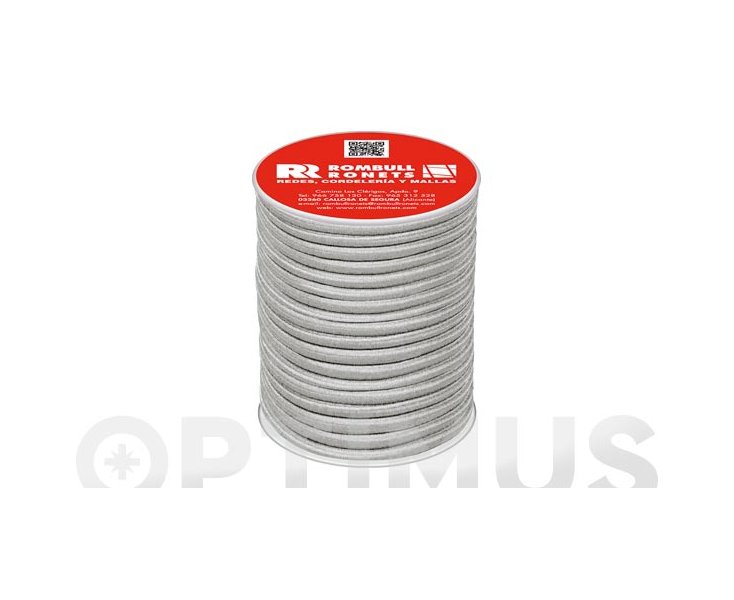 ELASTIC ROPE POLYESTER / LATEX Ø 6 MM 25 MT WHITE