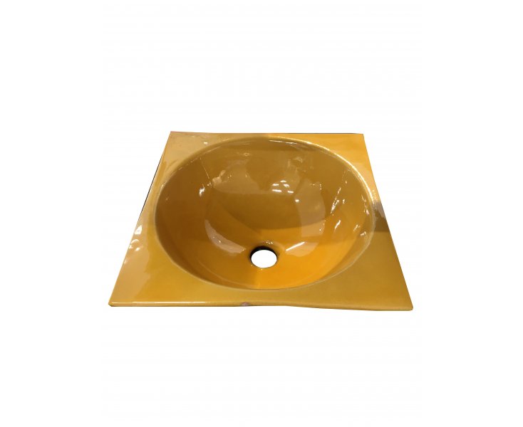GLASSED SINK 40x40 YELLOW