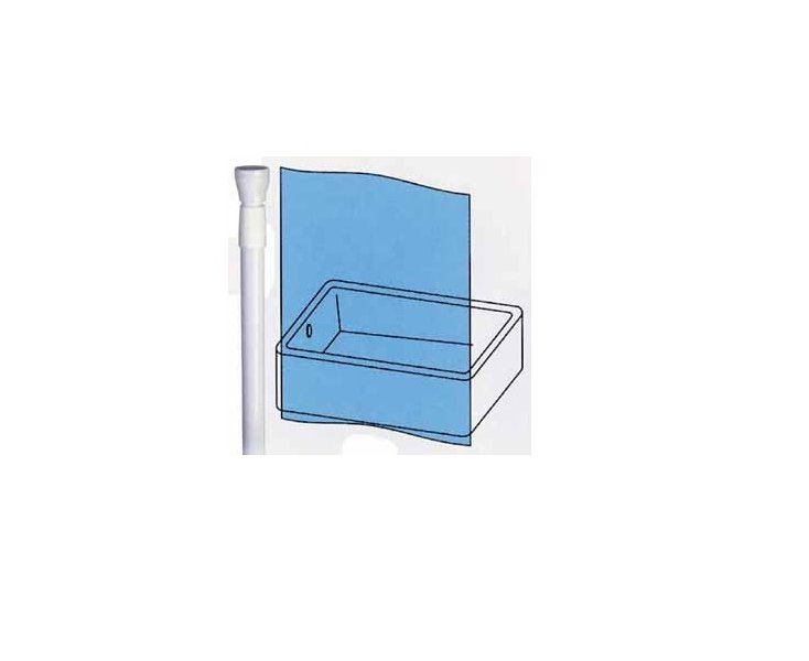 BARRA RECTA CORTINA BANO AMBIT 70-120 BLANCA