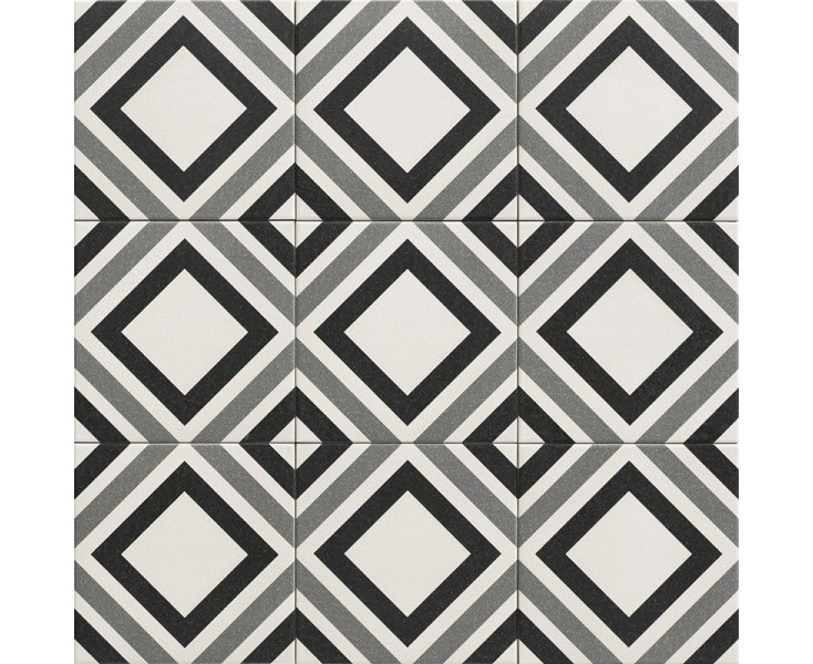 BELFAST BLACK DECORADO C2 20x20