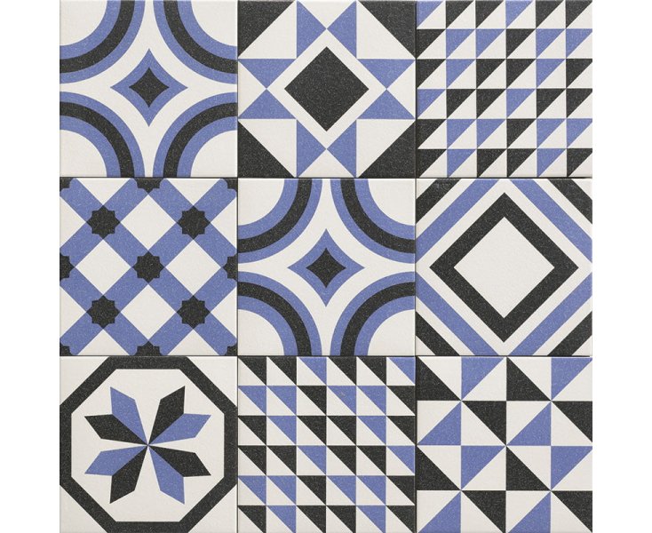 TRINITY BLU DECORADO MIX C2 20x20