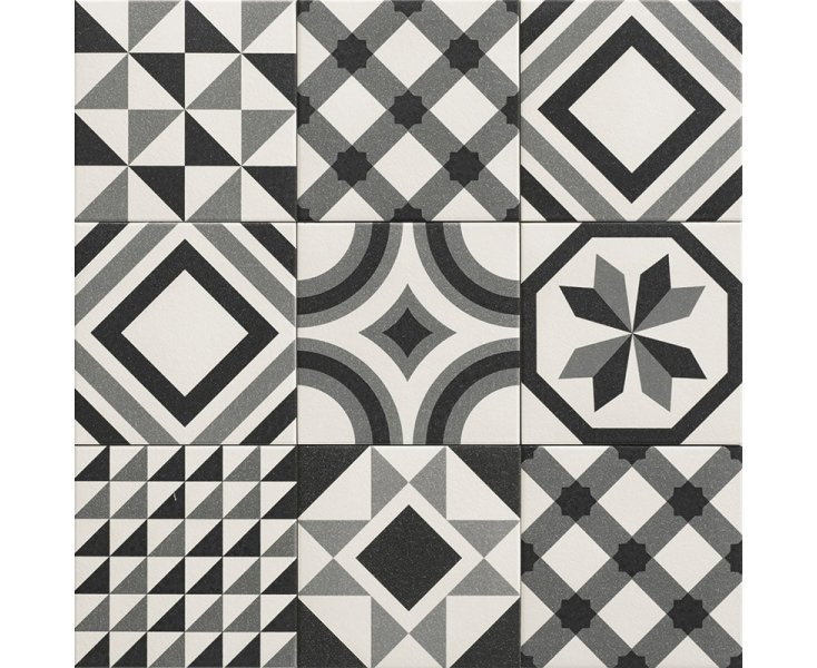 TRINITY BLACK DECORADO MIX C2 20x20