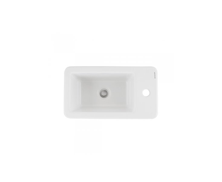 NOTE WALL BASIN 45x25 WITH LEFT HOLE WHITE  