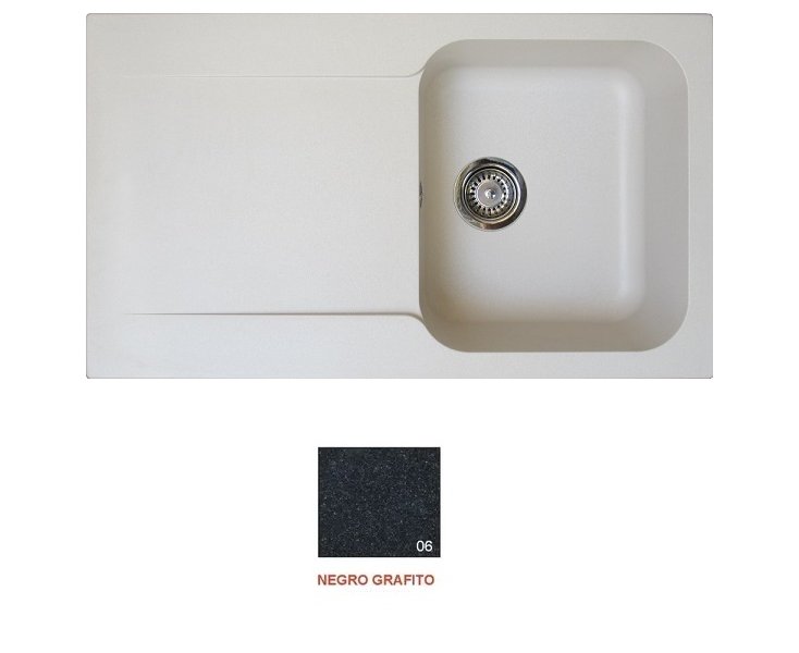 NATURIA SINK 1C1E 860x500 GRAPHITE BLACK WITHOUT HOLE