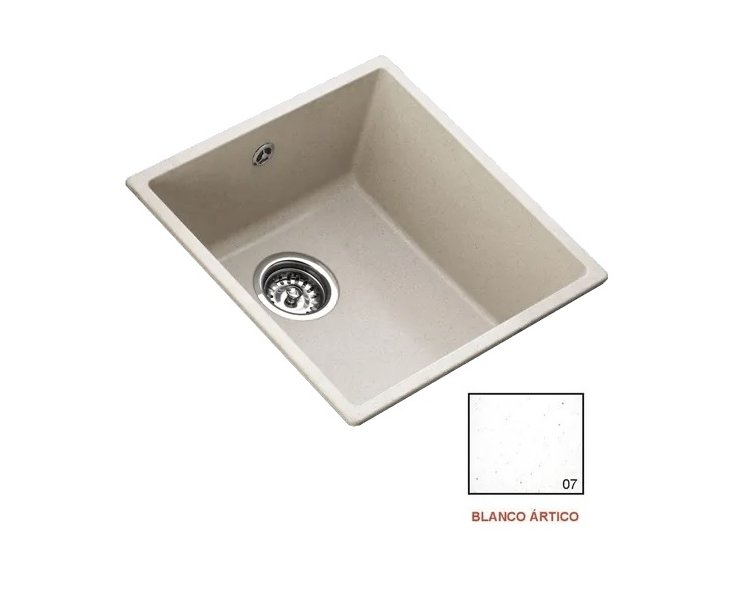 SINK ZENTIA BEE 4040 440x440 ARCTIC WHITE WITHOUT HOLE