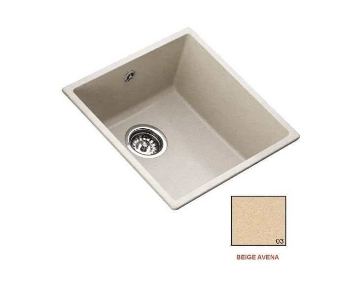 SINK ZENTIA BEE 4040 440x440 BEIGE OAT WITHOUT HOLE