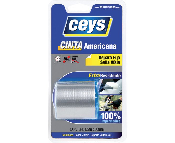 CINTA AMERICANA TACKCEYS 5x50 GRIS