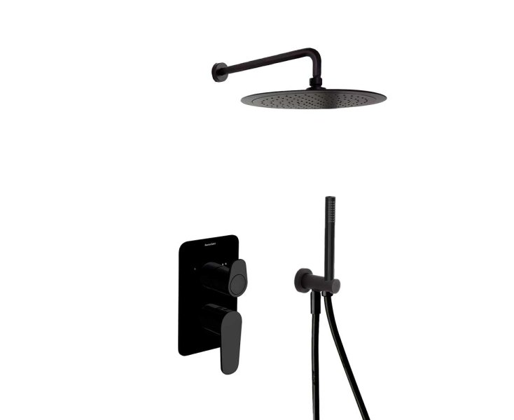 MONOMANDO ALEXIA 2 WAYS BLACK MATT RECESSED SHOWER WITH KIT  