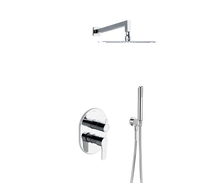 SINGLE LEVER TITANIUM BUILT-IN SHOWER 2 WAYS CHROME W / KIT