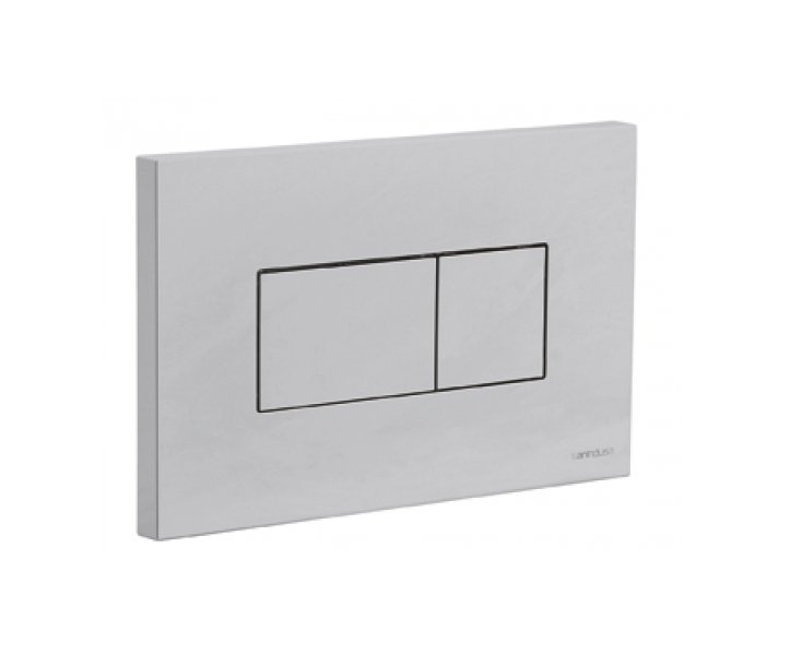 PLACA QUADRO RECTANGUALAR DOBLE PULSADOR CROMO SATINADO