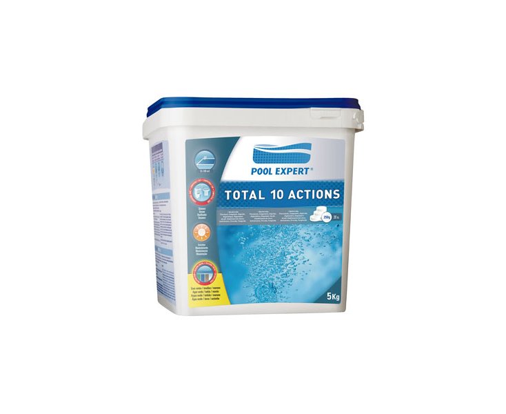 CHLORINE 10 ACTIONS POOL EXPERT TABLETS 200GRS 5KGS 