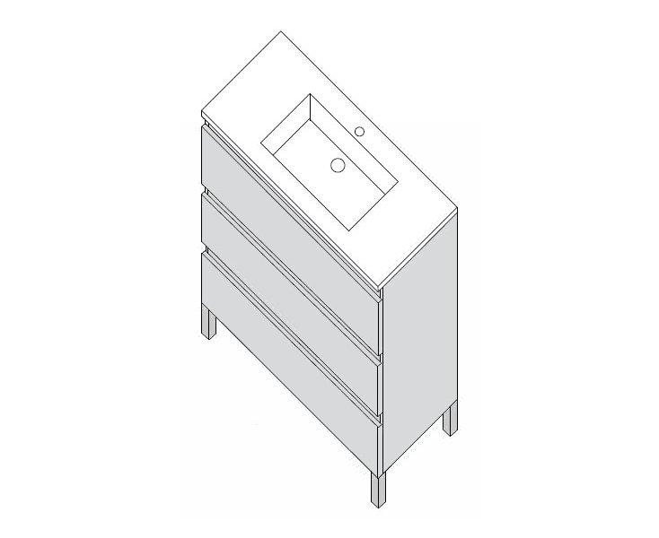 ZENIT 060 MUEBLE 3C GRIS PIEDRA MATE A1