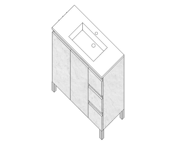 BEL AIR 100 CABINET 2P 3C CARRARA A5 