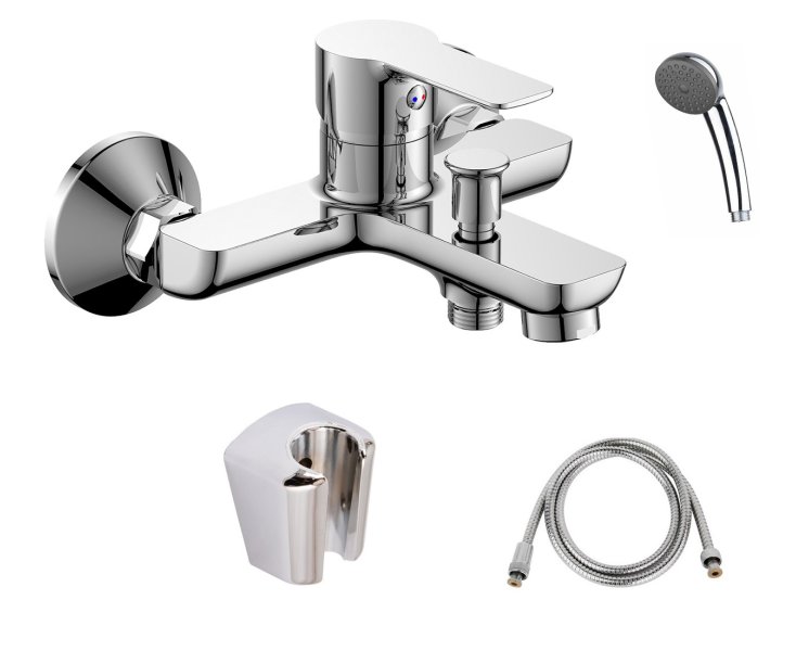 SINGLE-LEVER SINGLE-LEVER CHROME BATHTUB WITH SHOWER EQUIPMENT