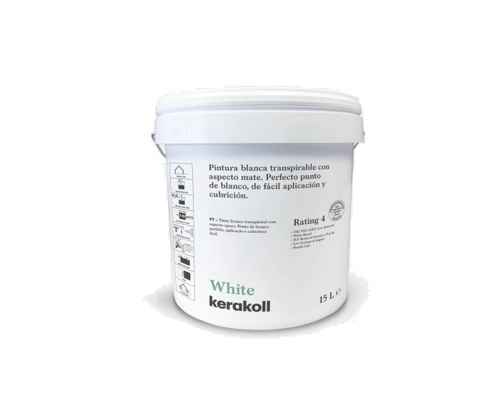WHITE BREATHABLE PAINT WHITE MATT 15L POT. 