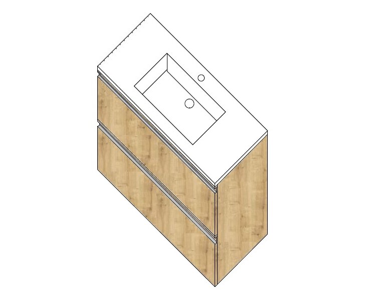 RIVER 080 MUEBLE 2C SUSP. ROBLE RUSTICO A3 