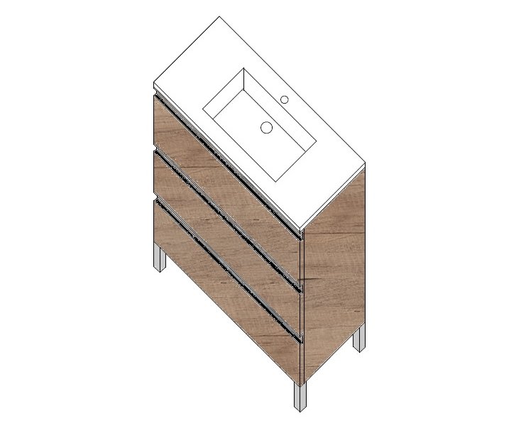 RIVER 100x87x45 MUEBLE 3C CON PATAS MOJAVE A5 