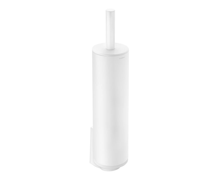 BLACK & WHITE MATTE WHITE TOILET BRUSH HOLDER FLOOR/WALL