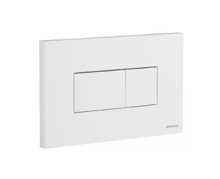 PLACA QUADRO RECTANGUALAR DOBLE PULSADOR BLANCA
