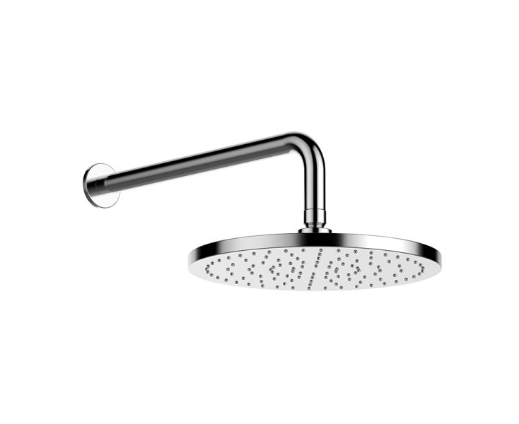 PLOT SHOWER HEAD WITH CYLINDRICAL ARM 250mm ABS CHROME