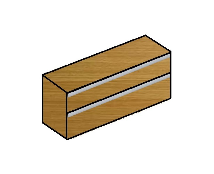 ZOE 100x060x45 2DRAWER T4-MAD.LAC. 411-OAK AP16