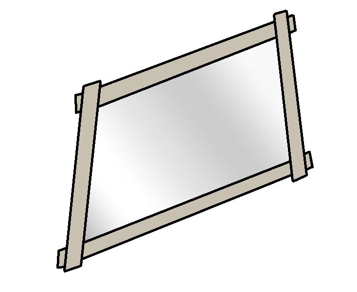 TOPIC MIRROR 100x080 T6-LAC. 626-CLEARANCE MATTE CREAM